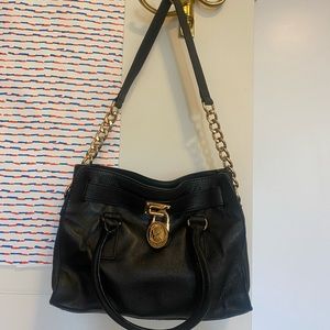 Michael Kors leather satchel with gold chain